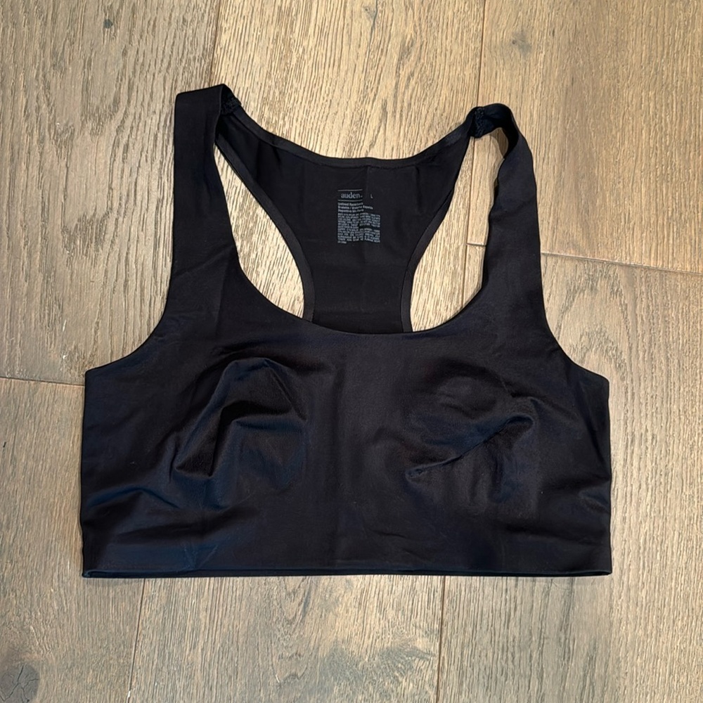 Auden large black unlined racerback bralette